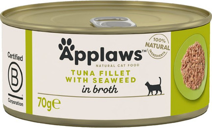 Produktbild von Applaws Katzenfutter in Brühe Thunfischfilet & Seetang - 24 x 70 g