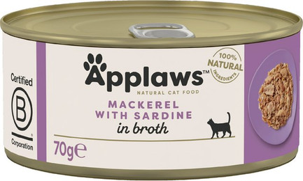 Produktbild von Applaws Katzenfutter Makrele & Sardinen in Brühe - 24 x 70 g