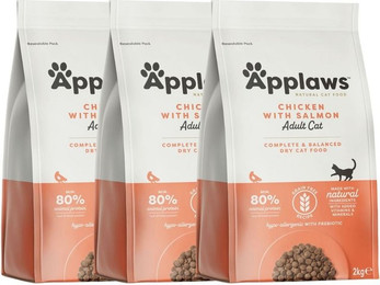 Produktbild von Applaws Katzentrockenfutter Adult Huhn mit Lachs - 3 x 2 kg