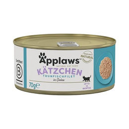 Produktbild von Applaws Kitten Nassfutter, Thunfischfilet in Gelee, 70g Dose (Packung mit 24 x 70g)