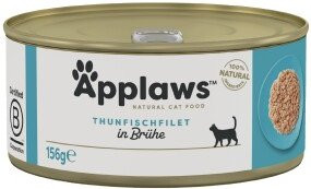 Produktbild von Applaws Nassfutter Katze Adult Thunfischfilet in Brühe - 96 x 156 g