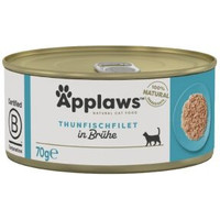 Produktbild von Applaws Nassfutter Katze Adult Thunfischfilet in Brühe - 96 x 70 g