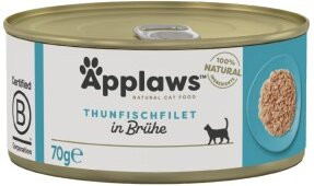 Produktbild von Applaws Nassfutter Katze Adult Thunfischfilet in Brühe - 48 x 70 g