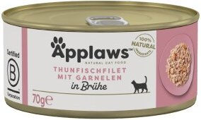 Produktbild von Applaws Nassfutter Katze Adult Thunfischfilet mit Garnele - 24 x 70 g