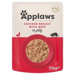 Produktbild von Applaws Pouch Huhn mit Rind in Gelee - 16 x 70 g