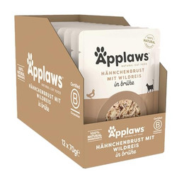 Produktbild von Applaws Pouch Huhn mit Wildreis in Brühe - 12 x 70 g