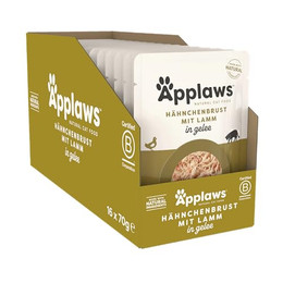 Produktbild von Applaws Premium Natural Katzenfutter Nass Huhn mit Lamm in Gelee - 16 x 70 g