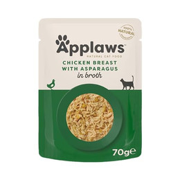 Produktbild von Applaws Premium Natural Katzenfutter Nass Huhn mit Spargel in Brühe - 12 x 70 g
