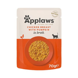 Produktbild von Applaws Premium Natural Katzenfutter Nass Hühnerbrust und Kürbis in Brühe - 12 x 70 g