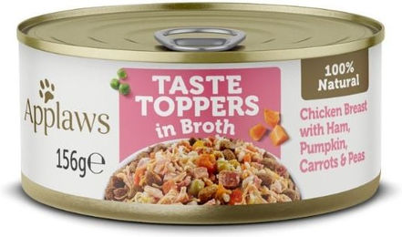 Produktbild von APPLAWS Taste Toppers Hähnchenbrust, Schinken und Kürbis in Brühe 156 g