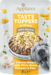 Produktbild von Applaws Taste Toppers in Soße Huhn, Erbsen, Kürbis & weiße Bohnen - 12 x 85 g