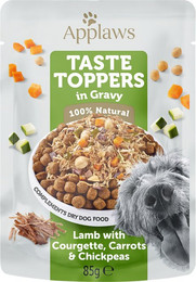 Produktbild von Applaws Taste Toppers in Soße Lamm, Karotte, Zucchini & Kichererbsen - 12 x 85 g