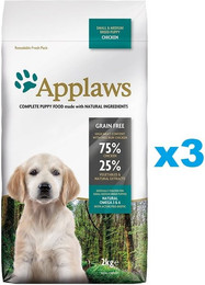 Produktbild von Applaws Trockenfutter Huhn für Kleine und Mittlere Welpen - 3 x 2 kg