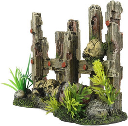 Produktbild von Aqua Della Aquariumdekoration Zaun mit Totenköpfen