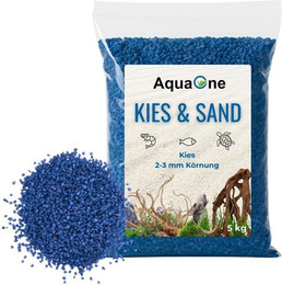 Produktbild von AquaOne Aquarienkies Blauer Quarzkies 2-3 mm - 5 kg