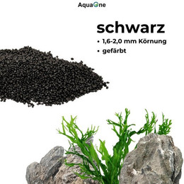 Produktbild von Aquaone Aquarienkies schwarzer Quarzkies fein 1,6-2 mm - 5 kg