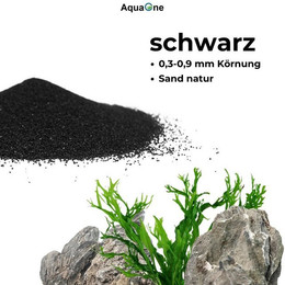 Produktbild von Aquaone Aquariensand schwarzer Bodengrund 0,3-0,9 mm - 5 kg