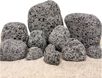 Aquaone Aquarium Aquarium Natursteine Black Lava Pebbles Steine 10 kg Mix Größe S-L – Bild 1 von 6