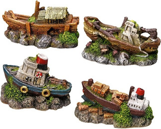 Produktbild von Aquariumdekorationen Boote Nobby Pet (x4)