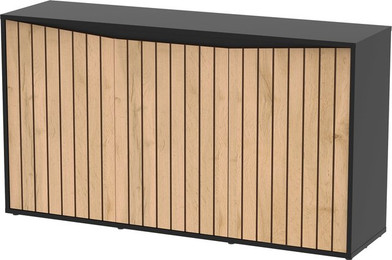 Produktbild von Aquatlantis Splendid 300 Schwarz/Eiche geriffelt Schrank - 1 Stk
