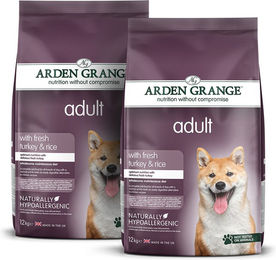 Produktbild von Arden Grange Adult mit frischem Truthahn und Reis - 2 x 12 kg