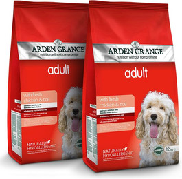 Produktbild von Arden Grange Hundefutter für Erwachsene Hunde Hühnchengeschmack - 2 x 12 kg