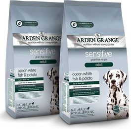 Produktbild von Arden Grange Sensitive Adult Weißfisch & Kartoffel getreidefrei - 2 x 12 kg