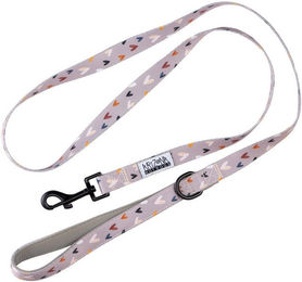 ARIZONA HOT DOGS Hundeleine 1,5m Schlaufe mit Neoprenpolster Sweet Love Taupe Herz-Muster L – Bild 1 von 5