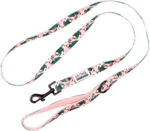ARIZONA HOT DOGS Hundeleine 1,5m Schlaufe mit Neoprenpolster Tropicool Rosa mit Palmenmuster M – Bild 1 von 5