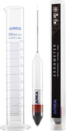 Produktbild von ARKA Aräometer-Set mit Thermometer und Messzylinder aus Borosilikatglas - 1 Stk.