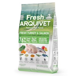 Produktbild von ARQUIVET Fresh Puppy Junior Halbfeuchtes Futter für Welpen Truthahn und Lachs 2,5 kg