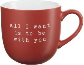 Produktbild von ASA Geschirr Asa Henkelbecher hey! Be with You Rot - 350 ml