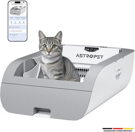 Produktbild von AstroPet Katzentoilette Selbstreinigendes Katzenklo Helios Series + Smart App Steuerung, Höhe: 24,8 cm, Breite: 47 cm, Länge: 76 cm