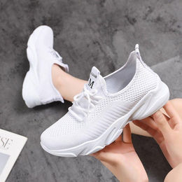Produktbild von Atmungsaktive Mesh-Schuhe für Damen im Frühling und Herbst, weiche Sohle, rutschfest, vielseitig einsetzbar, langlebig, rutschfest, weich, sportlich, Freizeitschuhe 41 weiß
