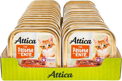 Produktbild von Attica Katzennahrung Pastete Ente - 32 x 100 g