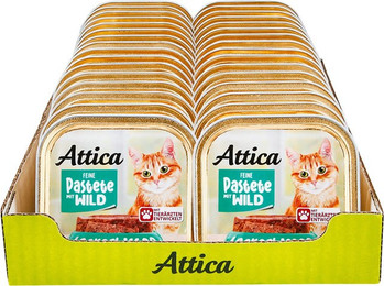 Produktbild von Attica Katzennahrung Pastete Wild 100 g, 32er Pack