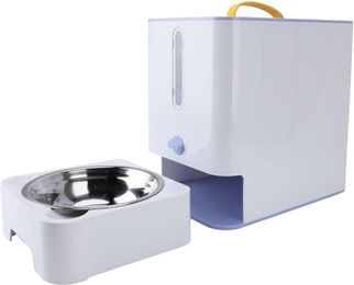 Produktbild von Aufbewahrungsbox für Tierfutter mit Edelstahlnapf Multifunktionale Großraum-Behälter für Katzen- und Hundeleckerlis