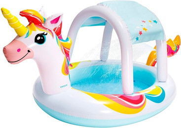 Produktbild von Aufblasbarer Pool mit Dusche und Einhorn-Markise Intex