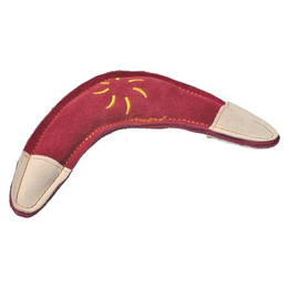 Produktbild von Aumüller Hundespielzeug aus Leder Boomerang dunkelrot - 1 Stk.