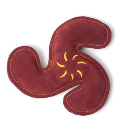 Produktbild von Aumüller Hundespielzeug aus Leder Wurfstern dunkelrot