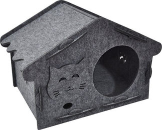 Produktbild von Aumüller Katzenhaus Feli, Wollfilz - dunkelgrau