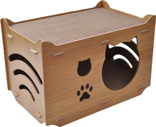 Produktbild von Aumüller Katzenhaus Pebble, Melaminholz braun - 1 Stk