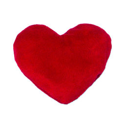 Produktbild von Aumüller Katzenspielkissen Baldi-Herz aus rotem Schmuseplüsch