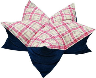 Produktbild von Aumüller Sternenkissen Karo Beige/Blau 70 cm Liegekissen für Hunde und Katzen