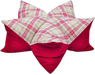 Produktbild von Aumüller Sternenkissen Karo Beige/Rot 70 cm Liegekissen für Hunde und Katzen - 70 cm