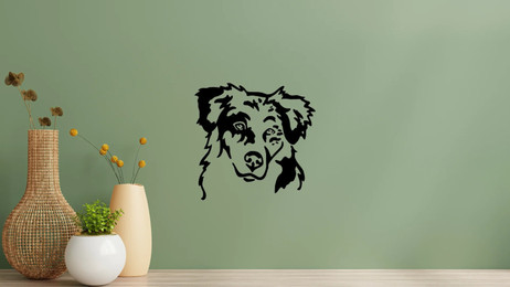Produktbild von Australian Shepherd Kopf Wandtattoo Wandbild Wandsticker Wandaufkleber Wanddekoration