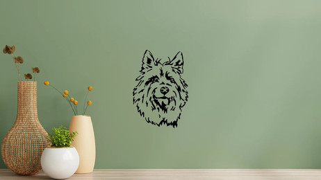 Produktbild von Australian Terrier Kopf Wandtattoo Wandbild Wandsticker Wandaufkleber Wanddekoration