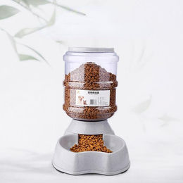 Produktbild von Automatischer Hundefutterspender, Tränke, hohe Kapazität, Tierfutternapf, Schwerkraft-Wasserspender, Futternapf für Hunde und Katzen, 3,8 l, Hundezubehör Feeder grau