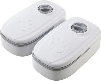 Produktbild von Automatischer Katzenfutterspender, intelligenter Katzenfutter-Leckerli-Spender für Nass- und Trockenfutter, Spenderzubehör, automatischer Futterspender für Katzen und Welpen 2PCS