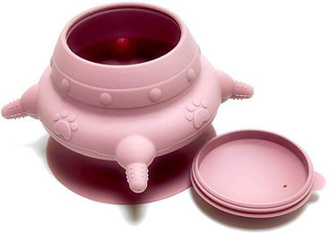 Produktbild von Automatischer Silikon-Futterspender mit 4 Saugern für Welpen und Kätzchen, Selbstfressnapf mit Saugfuß für mehrere Haustiere, Ideal für säugende Tiere